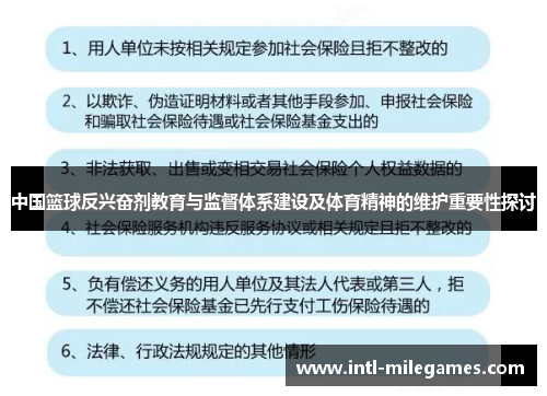 中国篮球反兴奋剂教育与监督体系建设及体育精神的维护重要性探讨